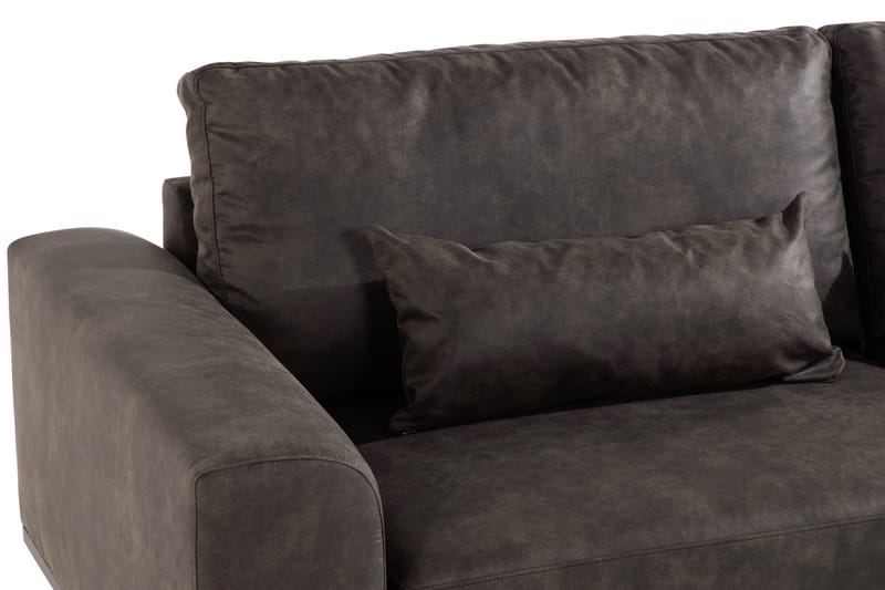 Copenhagen 4-seters Høyrevendt L-formet Sjeselongsofa i Kunstlær - Mørk grå - Møbler - Sofaer - Sofa med sjeselong