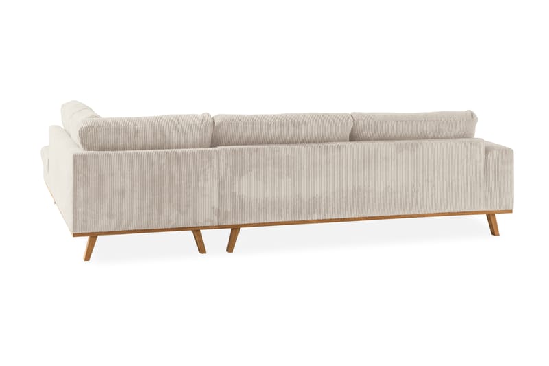 Copenhagen 4-seters Høyrevendt L-formet Sjeselongsofa i Manchester - Beige - Møbler - Sofaer - Sofa med sjeselong