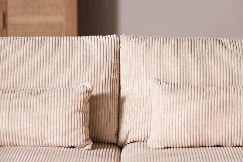 Copenhagen 4-seters Høyrevendt L-formet Sjeselongsofa i Manchester - Beige - Møbler - Sofaer - Sofa med sjeselong
