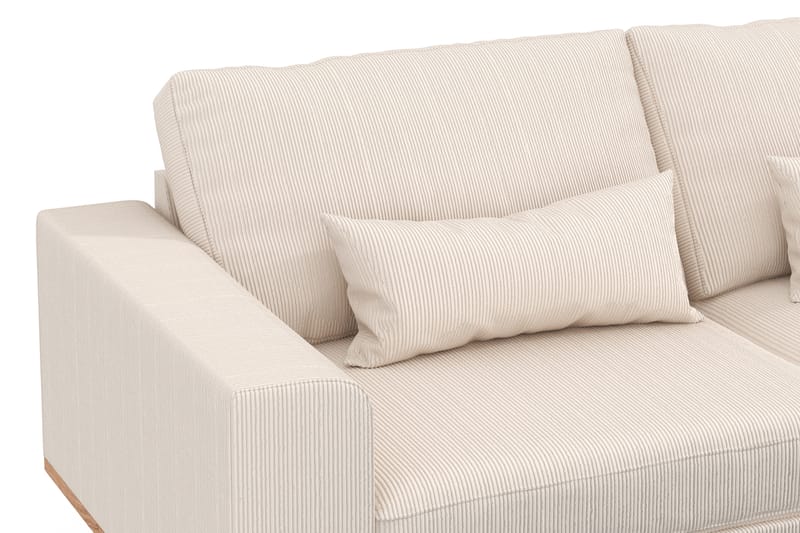 Copenhagen 4-seters Høyrevendt L-formet Sjeselongsofa i Manchester - Beige - Møbler - Sofaer - Sofa med sjeselong
