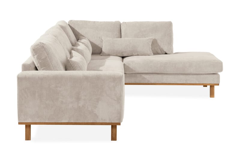Copenhagen 4-seters Høyrevendt L-formet Sjeselongsofa i Manchester - Beige - Møbler - Sofaer - Sofa med sjeselong