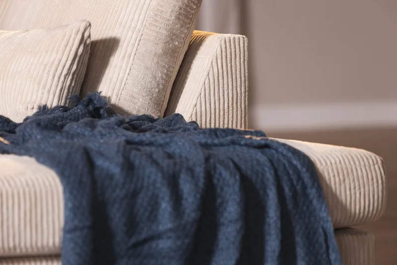 Copenhagen 4-seters Høyrevendt L-formet Sjeselongsofa i Manchester - Beige - Møbler - Sofaer - Sofa med sjeselong