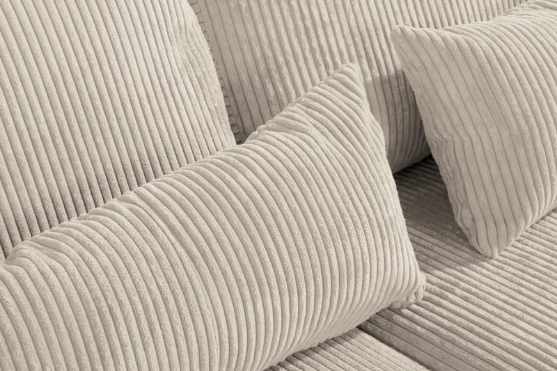 Copenhagen 4-seters Høyrevendt L-formet Sjeselongsofa i Manchester - Beige - Møbler - Sofaer - Sofa med sjeselong