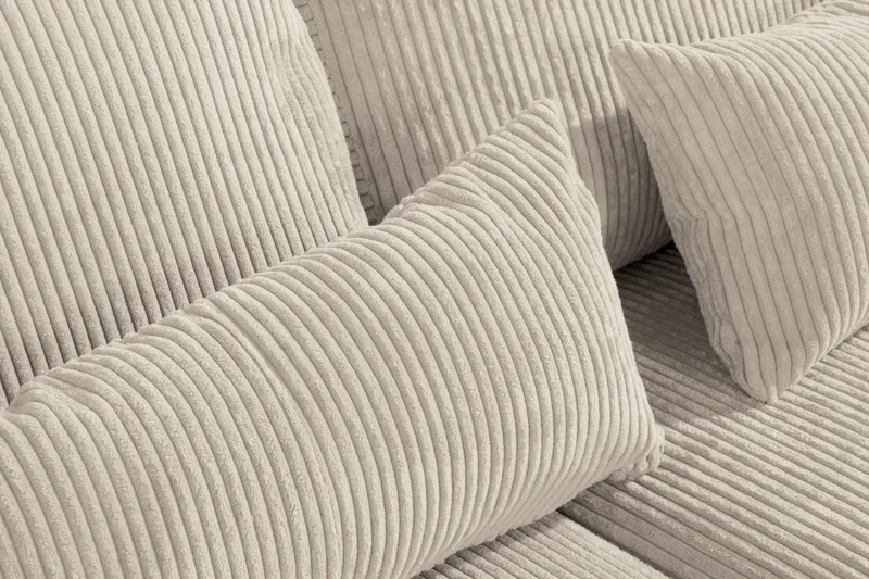 Copenhagen 4-seters Høyrevendt L-formet Sjeselongsofa i Manchester - Beige - Møbler - Sofaer - Sofa med sjeselong