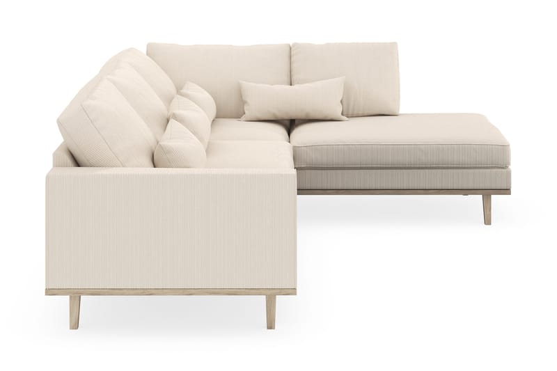 Copenhagen 4-seters Høyrevendt L-formet Sjeselongsofa i Manchester - Beige - Møbler - Sofaer - Sofa med sjeselong