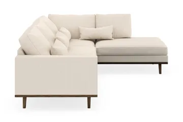 Copenhagen 4-seters Høyrevendt L-formet Sjeselongsofa i Manchester - Beige - Møbler - Sofaer - Sofa med sjeselong