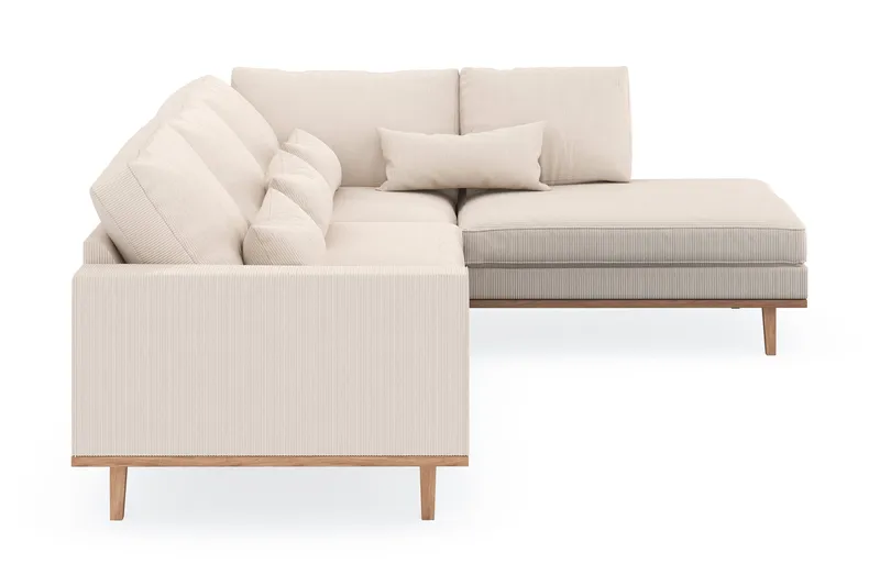 Copenhagen 4-seters Høyrevendt L-formet Sjeselongsofa i Manchester - Beige - Møbler - Sofaer - Sofa med sjeselong