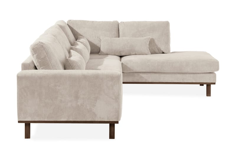 Copenhagen 4-seters Høyrevendt L-formet Sjeselongsofa i Manchester - Beige - Møbler - Sofaer - Sofa med sjeselong