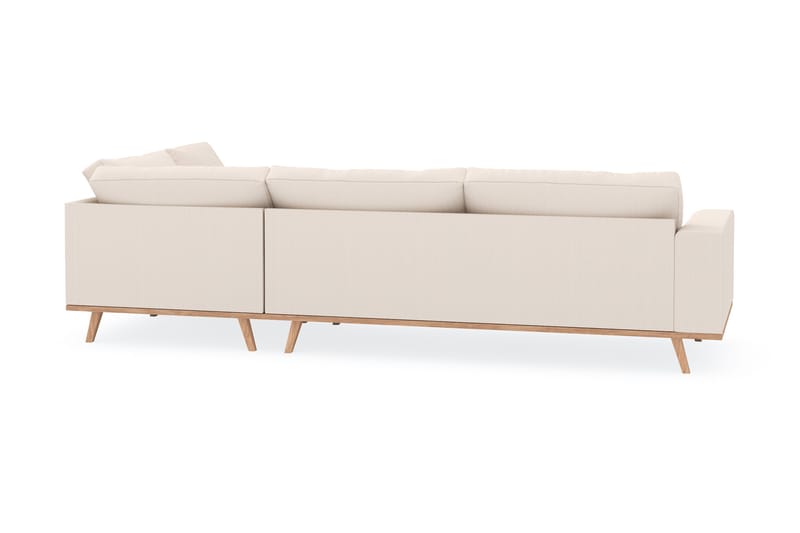 Copenhagen 4-seters Høyrevendt L-formet Sjeselongsofa i Manchester - Beige - Møbler - Sofaer - Sofa med sjeselong