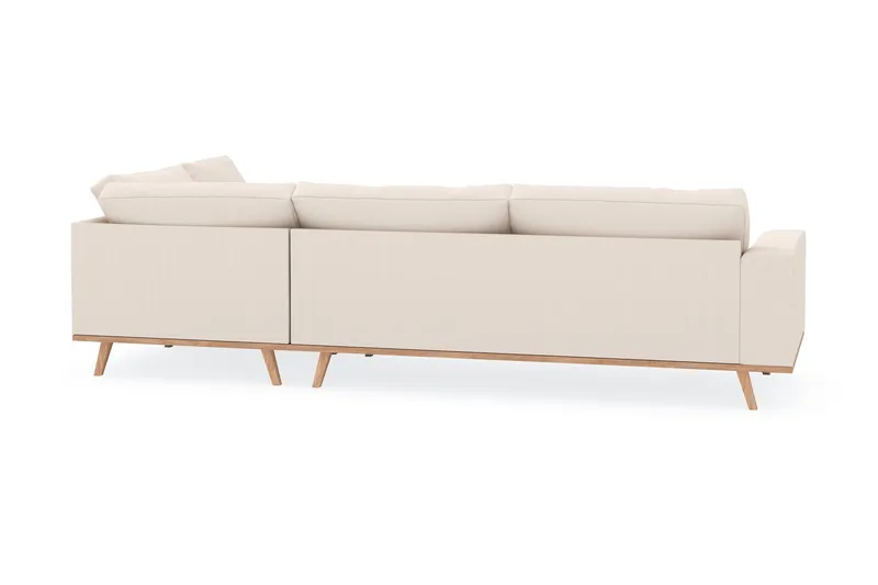 Copenhagen 4-seters Høyrevendt L-formet Sjeselongsofa i Manchester - Beige - Møbler - Sofaer - Sofa med sjeselong