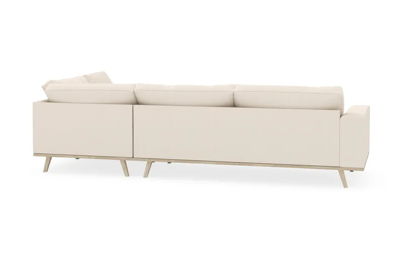 Copenhagen 4-seters Høyrevendt L-formet Sjeselongsofa i Manchester - Beige - Møbler - Sofaer - Sofa med sjeselong