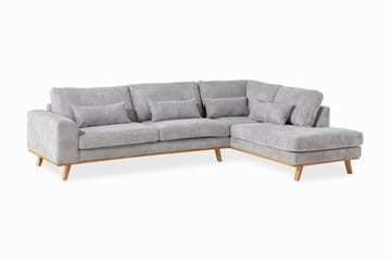 Copenhagen 4-seters Høyrevendt L-formet Sjeselongsofa i Manchester - Lys grå - Møbler - Sofaer - Sofa med sjeselong
