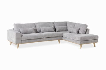 Copenhagen 4-seters Høyrevendt L-formet Sjeselongsofa i Manchester - Lys grå - Møbler - Sofaer - Sofa med sjeselong
