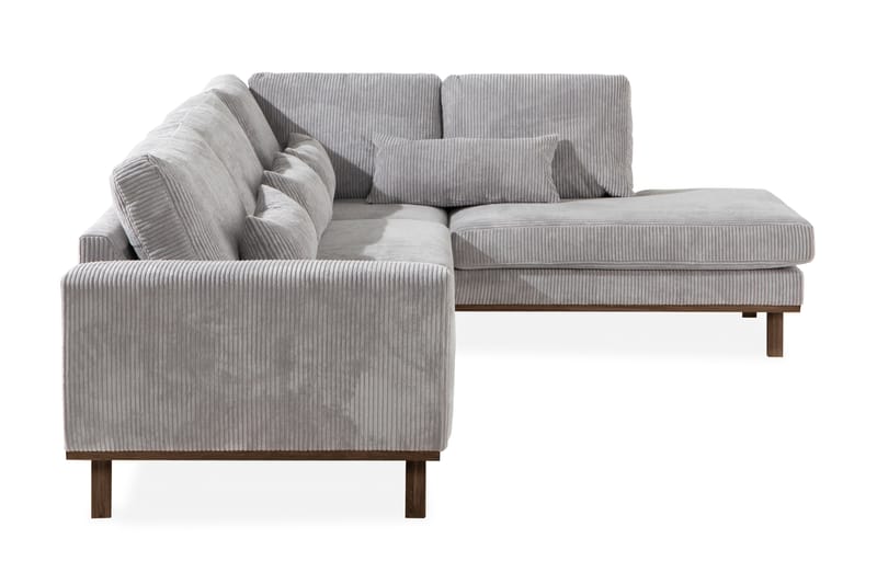 Copenhagen 4-seters Høyrevendt L-formet Sjeselongsofa i Manchester - Lys grå - Møbler - Sofaer - Sofa med sjeselong