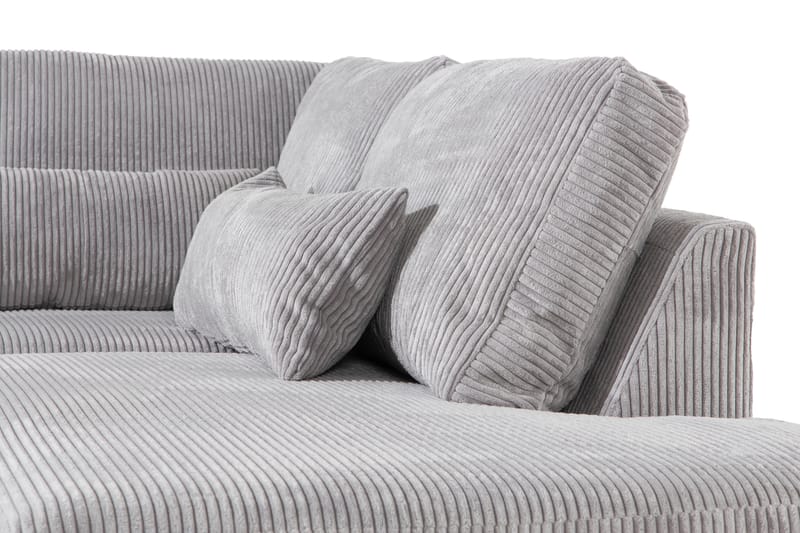 Copenhagen 4-seters Høyrevendt L-formet Sjeselongsofa i Manchester - Lys grå - Møbler - Sofaer - Sofa med sjeselong