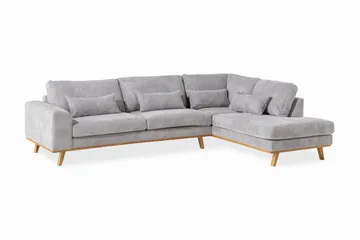 Copenhagen 4-seters Høyrevendt L-formet Sjeselongsofa i Manchester - Lys grå - Møbler - Sofaer - Sofa med sjeselong