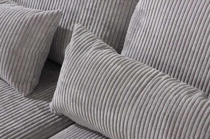 Copenhagen 4-seters Høyrevendt L-formet Sjeselongsofa i Manchester - Lys grå - Møbler - Sofaer - Sofa med sjeselong