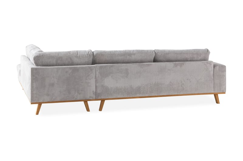 Copenhagen 4-seters Høyrevendt L-formet Sjeselongsofa i Manchester - Lys grå - Møbler - Sofaer - Sofa med sjeselong