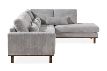 Copenhagen 4-seters Høyrevendt L-formet Sjeselongsofa i Manchester - Lys grå - Møbler - Sofaer - Sofa med sjeselong