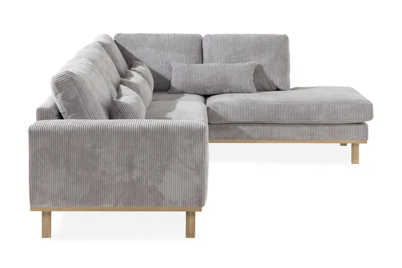 Copenhagen 4-seters Høyrevendt L-formet Sjeselongsofa i Manchester - Lys grå - Møbler - Sofaer - Sofa med sjeselong