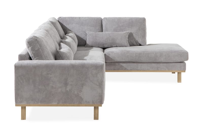 Copenhagen 4-seters Høyrevendt L-formet Sjeselongsofa i Manchester - Lys grå - Møbler - Sofaer - Sofa med sjeselong