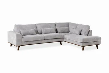 Copenhagen 4-seters Høyrevendt L-formet Sjeselongsofa i Manchester - Lys grå - Møbler - Sofaer - Sofa med sjeselong