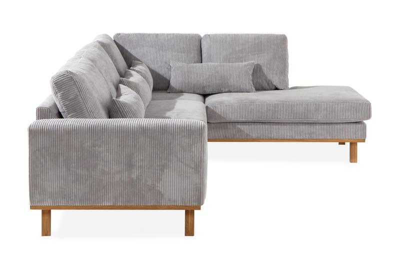 Copenhagen 4-seters Høyrevendt L-formet Sjeselongsofa i Manchester - Lys grå - Møbler - Sofaer - Sofa med sjeselong