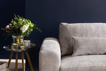 Copenhagen 4-seters Høyrevendt L-formet Sjeselongsofa i Manchester - Lys grå - Møbler - Sofaer - Sofa med sjeselong