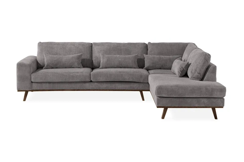 Copenhagen 4-seters Høyrevendt L-formet Sjeselongsofa i Manchester - Mørk grå - Møbler - Sofaer - Sofa med sjeselong
