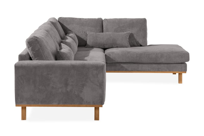 Copenhagen 4-seters Høyrevendt L-formet Sjeselongsofa i Manchester - Mørk grå - Møbler - Sofaer - Sofa med sjeselong