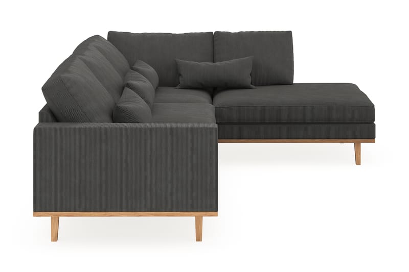 Copenhagen 4-seters Høyrevendt L-formet Sjeselongsofa i Manchester - Mørk grå - Møbler - Sofaer - Sofa med sjeselong