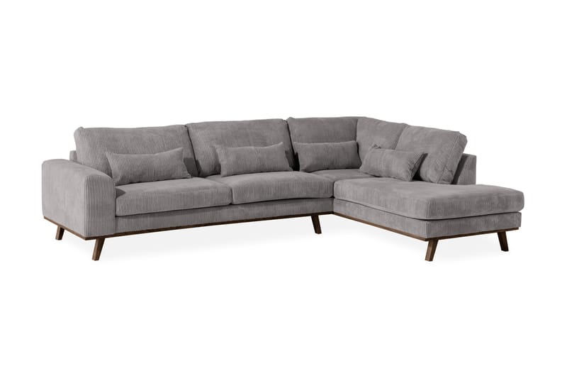 Copenhagen 4-seters Høyrevendt L-formet Sjeselongsofa i Manchester - Mørk grå - Møbler - Sofaer - Sofa med sjeselong