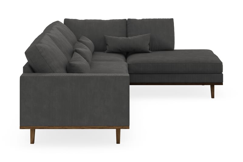 Copenhagen 4-seters Høyrevendt L-formet Sjeselongsofa i Manchester - Mørk grå - Møbler - Sofaer - Sofa med sjeselong