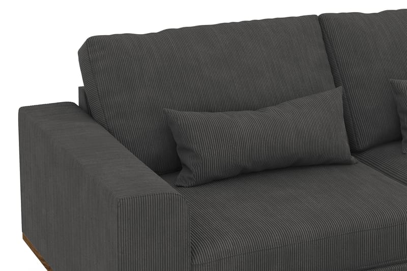 Copenhagen 4-seters Høyrevendt L-formet Sjeselongsofa i Manchester - Mørk grå - Møbler - Sofaer - Sofa med sjeselong