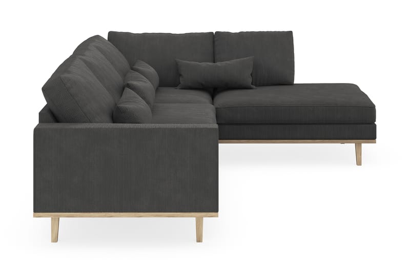 Copenhagen 4-seters Høyrevendt L-formet Sjeselongsofa i Manchester - Mørk grå - Møbler - Sofaer - Sofa med sjeselong