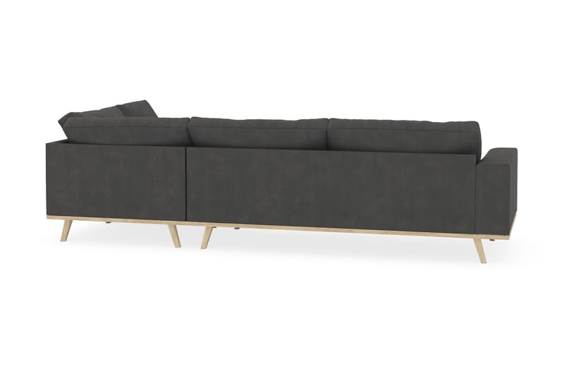 Copenhagen 4-seters Høyrevendt L-formet Sjeselongsofa i Manchester - Mørk grå - Møbler - Sofaer - Sofa med sjeselong