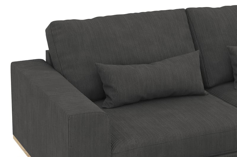 Copenhagen 4-seters Høyrevendt L-formet Sjeselongsofa i Manchester - Mørk grå - Møbler - Sofaer - Sofa med sjeselong