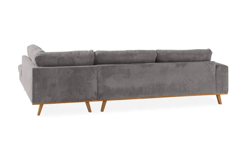 Copenhagen 4-seters Høyrevendt L-formet Sjeselongsofa i Manchester - Mørk grå - Møbler - Sofaer - Sofa med sjeselong