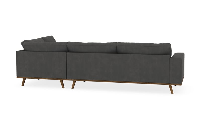 Copenhagen 4-seters Høyrevendt L-formet Sjeselongsofa i Manchester - Mørk grå - Møbler - Sofaer - Sofa med sjeselong