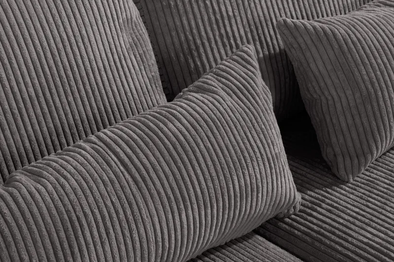 Copenhagen 4-seters Høyrevendt L-formet Sjeselongsofa i Manchester - Mørk grå - Møbler - Sofaer - Sofa med sjeselong