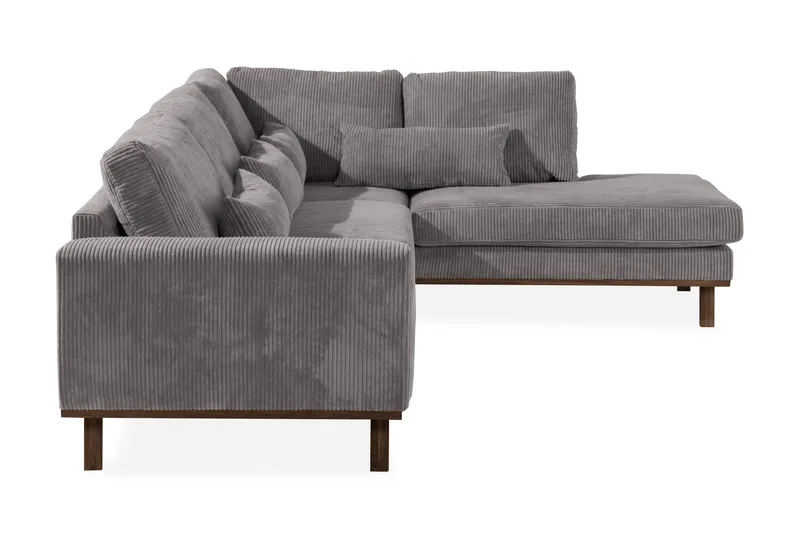 Copenhagen 4-seters Høyrevendt L-formet Sjeselongsofa i Manchester - Mørk grå - Møbler - Sofaer - Sofa med sjeselong