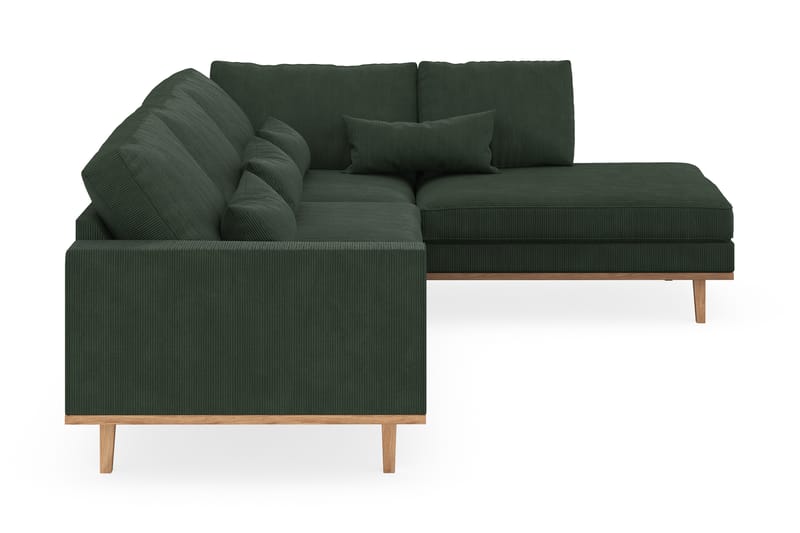 Copenhagen 4-seters Høyrevendt L-formet Sjeselongsofa i Manchester - Mørk grønn - Møbler - Sofaer - Sofa med sjeselong