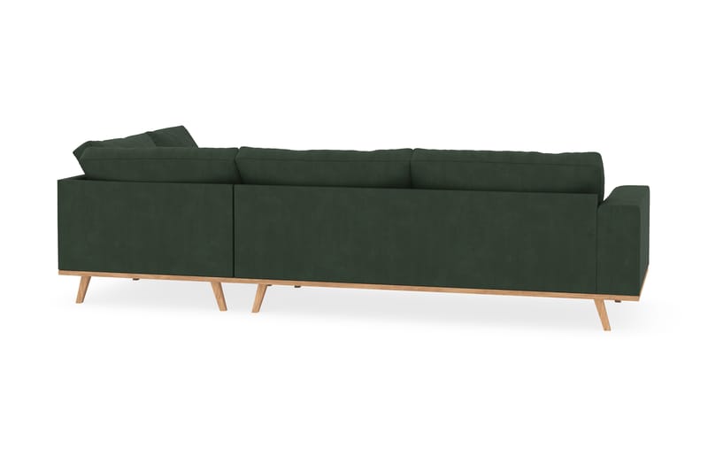 Copenhagen 4-seters Høyrevendt L-formet Sjeselongsofa i Manchester - Mørk grønn - Møbler - Sofaer - Sofa med sjeselong