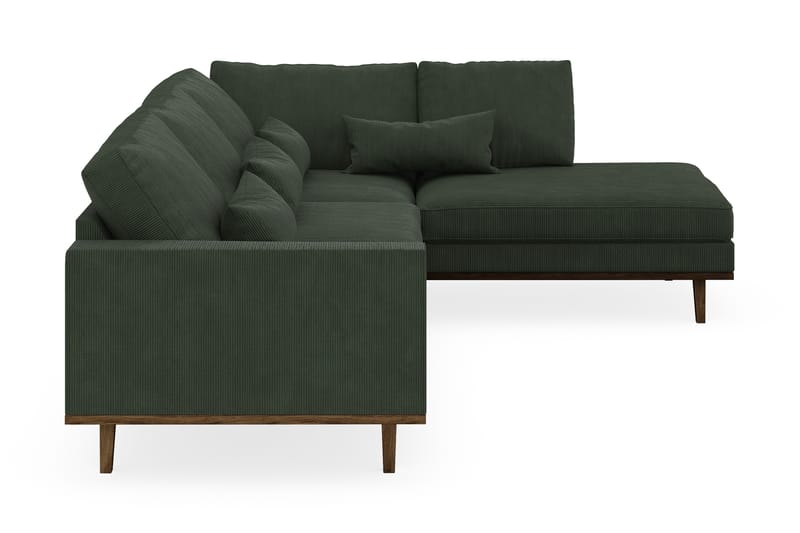 Copenhagen 4-seters Høyrevendt L-formet Sjeselongsofa i Manchester - Mørk grønn - Møbler - Sofaer - Sofa med sjeselong