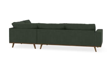 Copenhagen 4-seters Høyrevendt L-formet Sjeselongsofa i Manchester - Mørk grønn - Møbler - Sofaer - Sofa med sjeselong