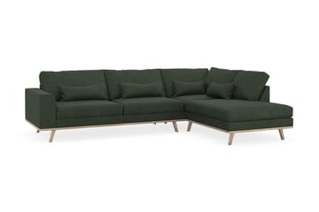 Copenhagen 4-seters Høyrevendt L-formet Sjeselongsofa i Manchester - Mørk grønn - Møbler - Sofaer - Sofa med sjeselong