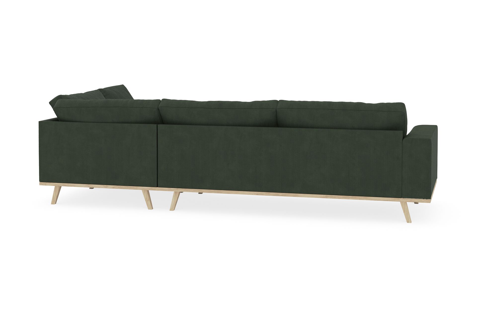 Copenhagen 4-seters Høyrevendt L-formet Sjeselongsofa i Manchester - Mørk grønn - Møbler - Sofaer - Sofa med sjeselong