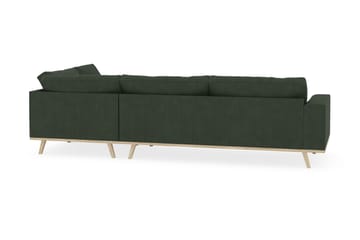 Copenhagen 4-seters Høyrevendt L-formet Sjeselongsofa i Manchester - Mørk grønn - Møbler - Sofaer - Sofa med sjeselong