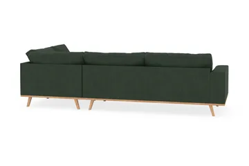 Copenhagen 4-seters Høyrevendt L-formet Sjeselongsofa i Manchester - Mørk grønn - Møbler - Sofaer - Sofa med sjeselong