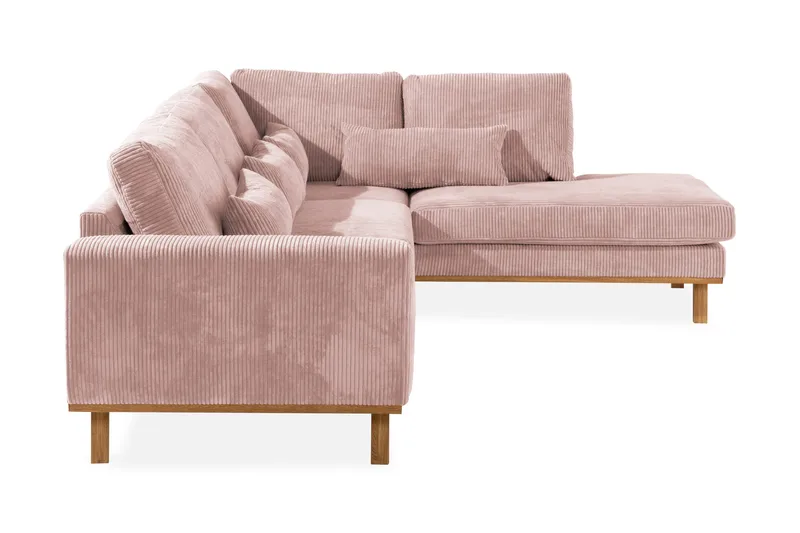 Copenhagen 4-seters Høyrevendt L-formet Sjeselongsofa i Manchester - Rosa - Møbler - Sofaer - Sofa med sjeselong